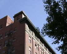 Detail view of the Maltese Cross Building, Winnipeg, 2006; Historic Resources Branch, Manitoba Culture, Heritage, Tourism and Sport, 2006
