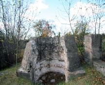 Contextual view, from the west, of building remains at the Manitoba Glass Company Site, Beausejour, 2006; Historic Resources Branch, Manitoba Culture, Heritage, Tourism and Sport, 2006