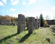 Contextual view, from the north, of building remains at the Manitoba Glass Company Site, Beausejour, 2006; Historic Resources Branch, Manitoba Culture, Heritage, Tourism and Sport, 2006