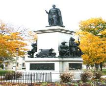 Memorial featuring Brant and figures representing the Six Nations, 2005.; Department of Planning, City of Brantford, 2005.