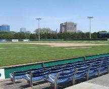 Featured is the view of the field from the bleachers.; Martina Braunstein, 2007