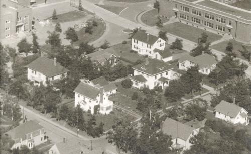 Aerial view of house in 1958