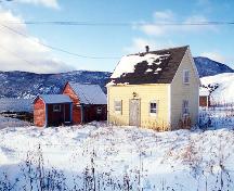 William and Cecilia O'Neill Property, Conche, NL, showing house, stable and fishing store.; Heritage Foundation of Newfoundland and Labrador 2005