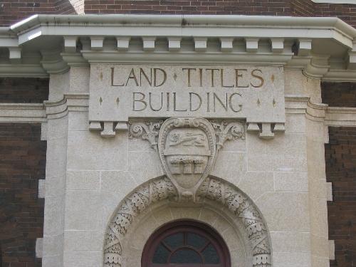 Provincial crest and signage.