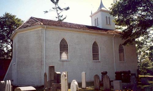 Exterior view through cemetery - 1996