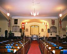 View of the interior showing the box pews – nd; OHT