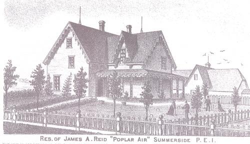 Engraving of Poplar Air with croquet on the lawn