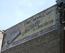 Signage detail of the Galpern Building, Winnipeg, 2007; Historic Resources Branch, Manitoba Culture, Heritage, Tourism and Sport, 2007