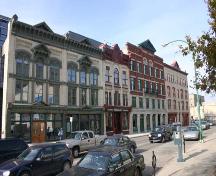 Contextual view, from the southeast, of the Exchange Building and other buildings that make up the Red River College Princess Street Campus, Winnipeg, 2006; Historic Resources Branch, Manitoba Culture, Heritage, Tourism and Sport, 2006