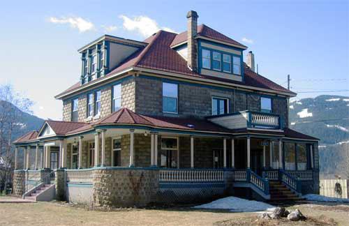 Front (east) and north elevations, oblique view