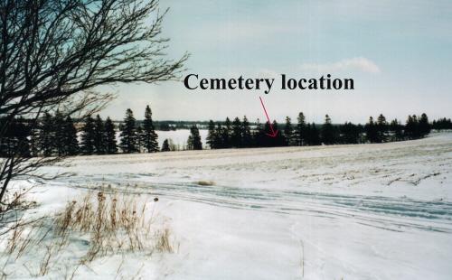 Showing overview of cemetery in winter