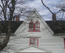Central gable, Campbell-Rose House, Strathlorne, Nova Scotia, 2002.; Inverness County Heritage Advisory Committe, 2002.