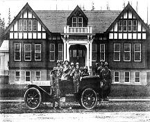 Port Moody Fire Truck Team in front of City Hall, 1914; Port Moody Station Museum 971.37.1