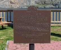 Photo of the brass commemorative plaque located on the John Guy Flag Site public area. Photo taken 2005.; Deborah O'Rielly/ HFNL 2008