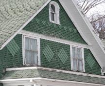 Showing diamond shingle patterns; Wyatt Heritage Properties, 2009
