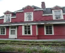 Front centre section, Orangedale Railway Station, Orangedale, Nova Scotia, 2002.; Inverness County Heritage Advisory Committe, 2002.