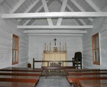 Interior view of the Charlebois Chapel, The Pas, 2007; Historic Resources Branch, Manitoba Culture, Heritage, Tourism and Sport, 2007
