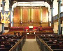Église unie Wilmot - vue intérieure du chœur; Garth Caseley