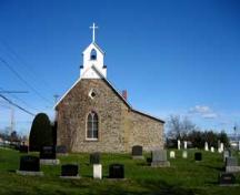 St. John the Evangelist Church, showing west side view of building and surrounding cemetery; City of Fredericton