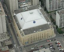 Aerial view of Maple Leaf Gardens.; Parks Canada/Parcs Canada, 1999.