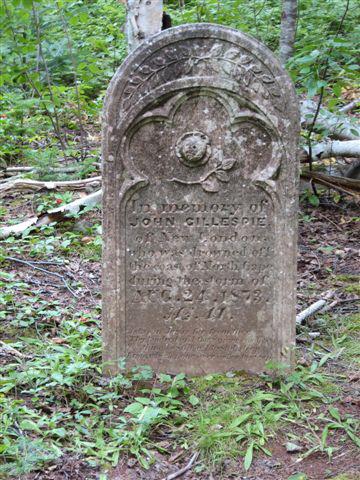 Front of last remaining standing headstone