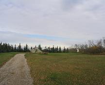 View of landscaped space that surrounds the Rock, 2004.; Government of Saskatchewan, Jennifer Bisson, 2004.