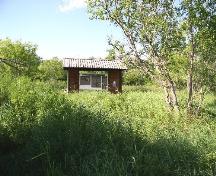 View north at interpretive panel, 2004.; Government of Saskatchewan, Marvin Thomas, 2004.