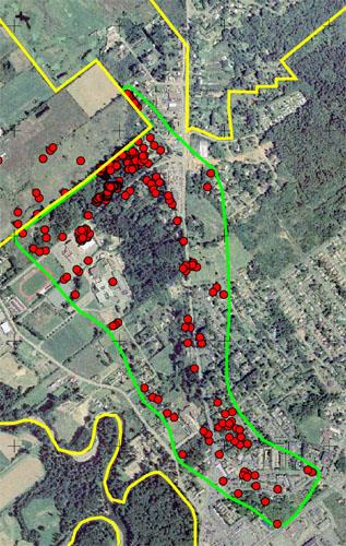 Location map of Garry oaks, 2009