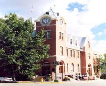 View of clock tower and 6th Avenue façade of the Post Office in Humboldt, 2004; Government of Saskatchewan, James Winkel, 2004