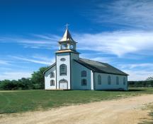 View from the northeast, of the Monseigneur Tache Historic Site, Ste. Genevieve, 2005; Historic Resources Branch, Manitoba Culture, Heritage and Tourism, 2005