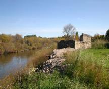 Contextual view, from the southwest, of the T.A. Burrows Mill Site, Grandview, 2008; Historic Resources Branch, Manitoba Culture, Heritage and Tourism, 2008