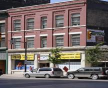 Primary elevation, from the northeast, of Birt's Saddlery, Winnipeg, 2006; Historic Resources Branch, Manitoba Culture, Heritage and Tourism, 2006