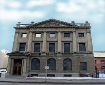 Primary elevation, from the east, of the Bank of British North America, Winnipeg, 2007; Historic Resources Branch, Manitoba Culture, Heritage and Tourism, 2007