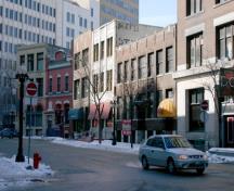 Contextual view, from the east, of the Toronto Type Foundry Building (third from left), Winnipeg, 2005; Historic Resources Branch, Manitoba Culture, Heritage and Tourism, 2005
