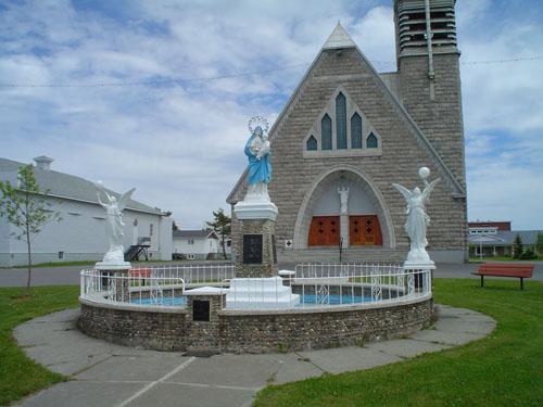 The fountain in front of the church