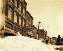 Erected in 1917 to keep up with the modern look of Moncton's downtown, the Subway Block housed many long-term offices and stores, such as Rodd's Drug Store.; Moncton Museum