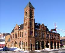 Showing corner tower with pyramidal roof; City of Charlottetown, Natalie Munn, 2005