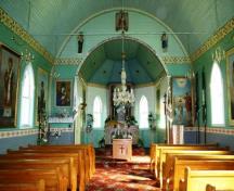 Intérieur de l'église catholique ukrainienne de Lakedale Holy Ghost, région d'Angusville, 2009; Historic Resources Branch, Manitoba Culture, Heritage and Tourism, 2009