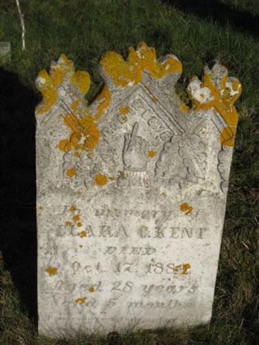 Pierre tombale ornée au cimetière de Seal Cove