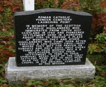 Showing monument at the base of the cross; Province of PEI, Donna Collings, 2008