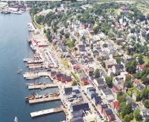 Old Town Lunenburg, aerial view from the east, 2001; Town of Lunenburg, P. MacDonald, 2001