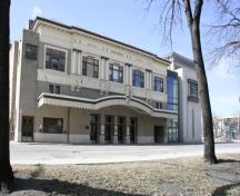 Primary elevation, from the northeast, of Pantages Playhouse Theatre, Winnipeg, 2007; Historic Resources Branch, Manitoba Culture, Heritage, Tourism and Sport, 2007