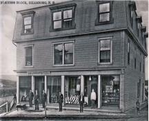 The Jordan Steeves Building opens in 1907 with its first tenant, The Livingstone Hardware store; Village of Hillsborough, William Henry Steeves House Museum archives