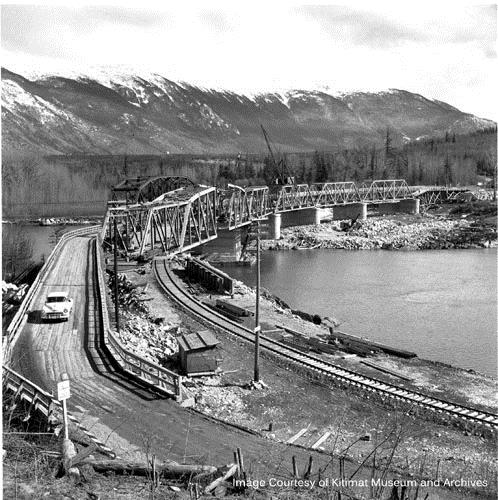 Old Skeena Bridge at Terrace, 1953