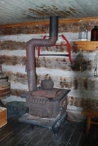 Langbank Post Office Wood Interior and Stove