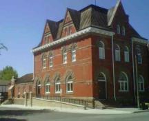View of the Old Post Office from Petrolia's main street, the Petrolia Line.; Image taken with permission by Martin Dillon, June 2010.
