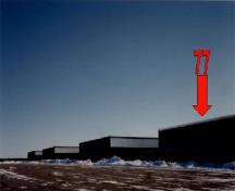 View of Hangar 77, showing its relationship with the four remaining hangars, 2002.; Ministère de la Défense nationale / Department of National Defence, 2002.