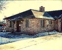 Corner view of the Rescue Building, 1950.; Parks Canada Agency / Agence Parcs Canada, 1950.