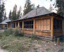 Maligne Lake Chalet; Jasper National Park; Jasper, Alberta; 1927; front elevation.; (Photo courtesy of Merna Forster, Jasper National Park, 1987.)