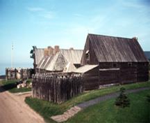 General view of the Port Royal Habitation showing the handmade, traditional method of construction throughout the entire structure and fittings and the spirit of historic veracity, 1990; Parks Canada Agency/Agence Parcs Canada, B. Pratt, 1990.